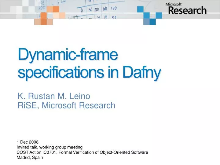 dynamic frame specifications in dafny