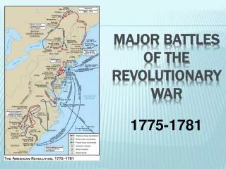 MAJOR Battles of the REVOLUTIONARY WAR