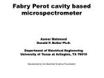 Fabry Perot cavity based microspectrometer - slide 1