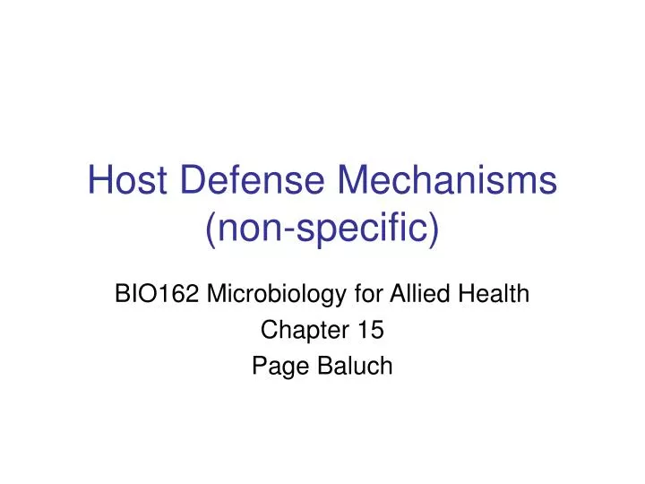 host defense mechanisms non specific