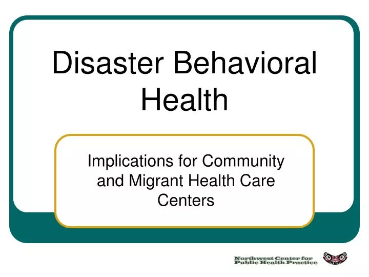 disaster behavioral health