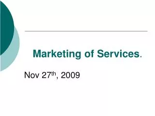 Marketing of Services .