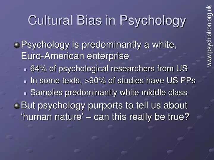 cultural bias in psychology