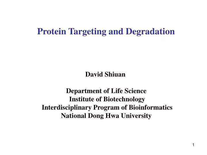 protein targeting and degradation