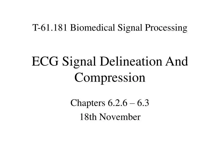ecg signal delineation and compression