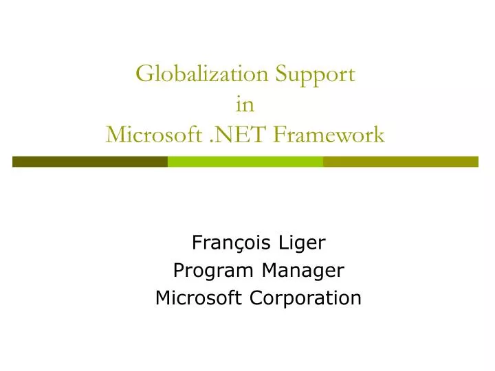 globalization support in microsoft net framework
