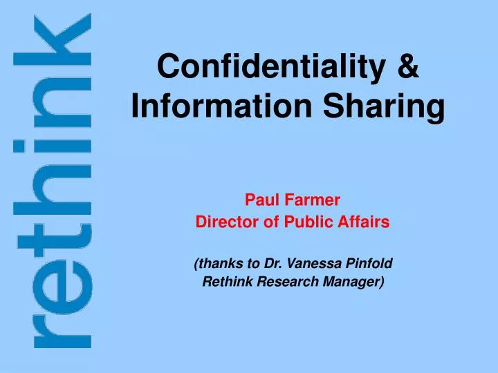 confidentiality information sharing
