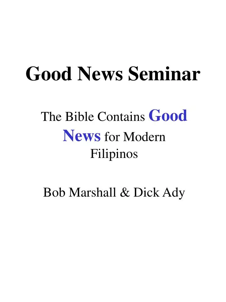 good news seminar