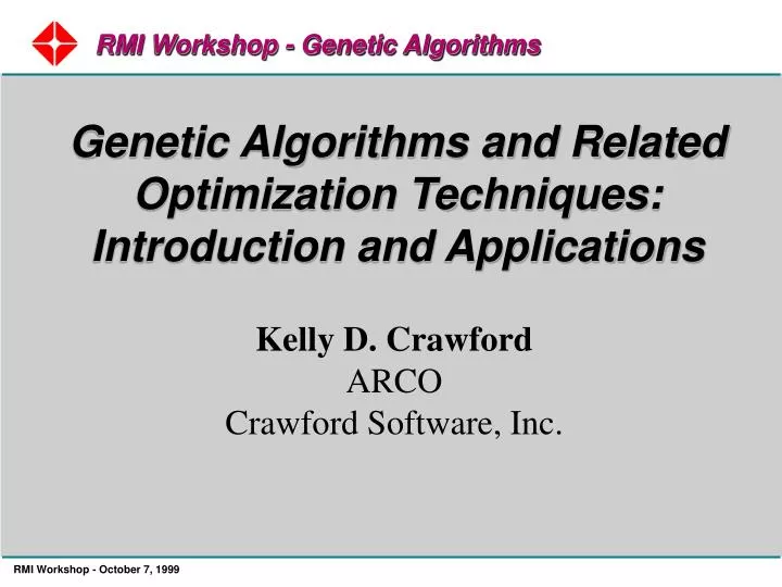 rmi workshop genetic algorithms