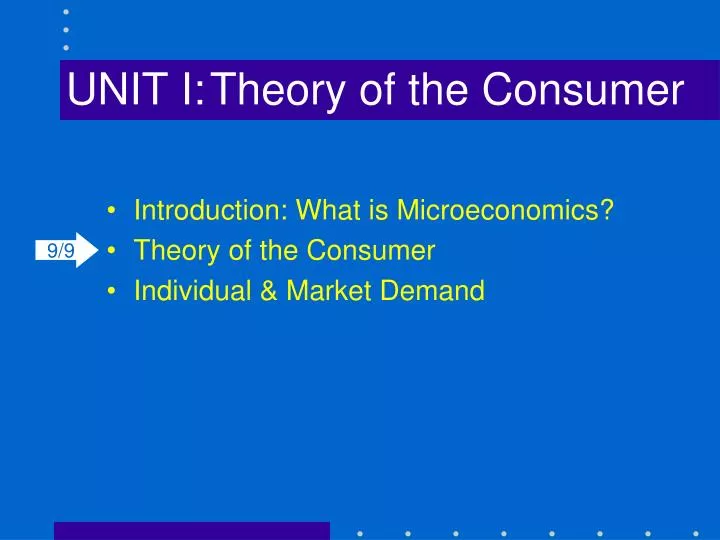unit i theory of the consumer