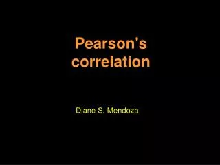 Pearson's correlation