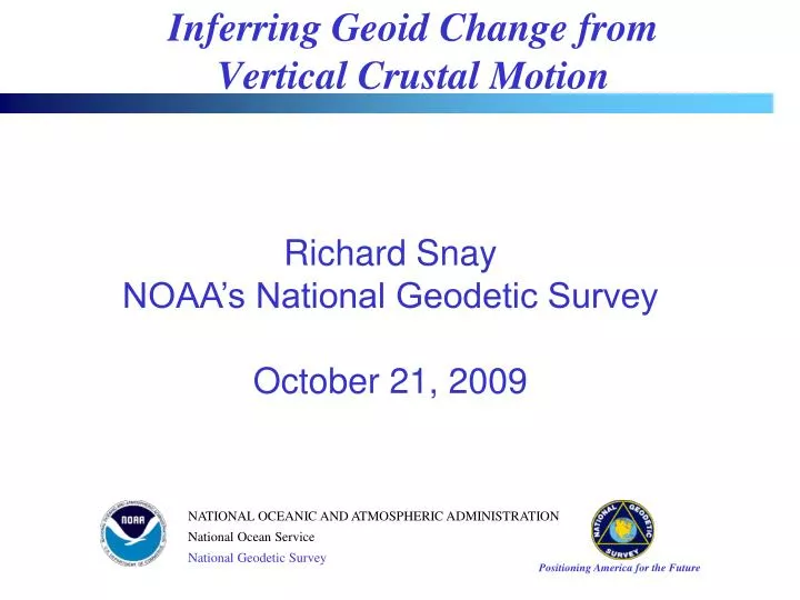 inferring geoid change from vertical crustal motion