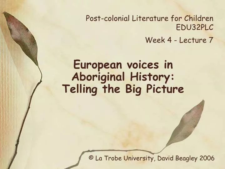 post colonial literature for children edu32plc week 4 lecture 7