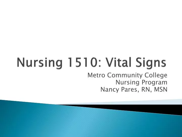 nursing 1510 vital signs
