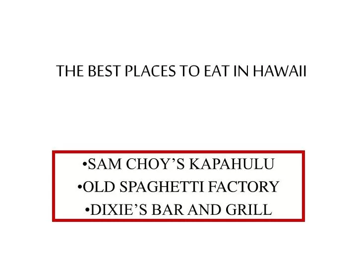 the best places to eat in hawaii