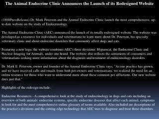 the animal endocrine clinic announces the launch of its rede