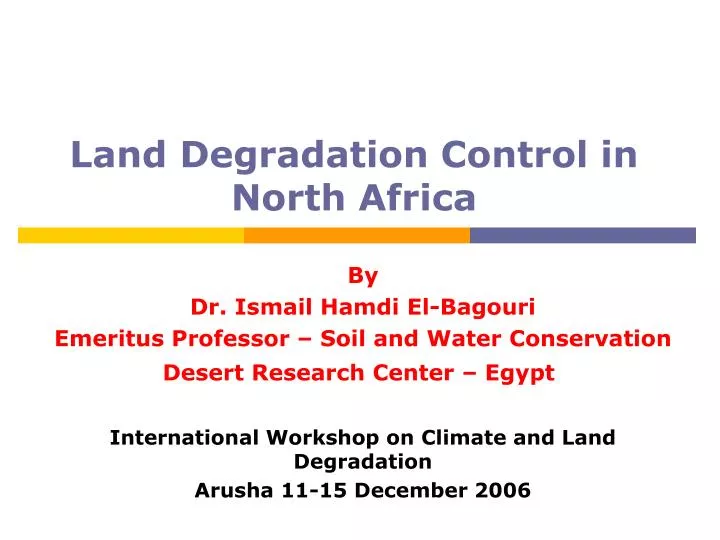 land degradation control in north africa