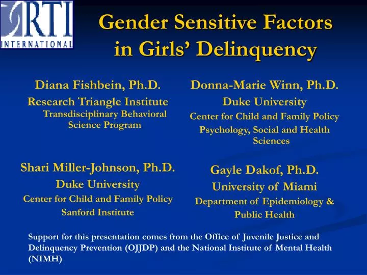 gender sensitive factors in girls delinquency
