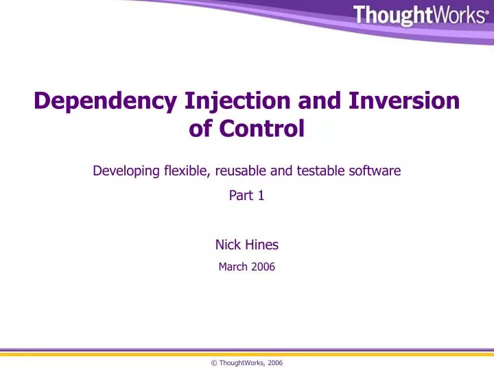dependency injection and inversion of control