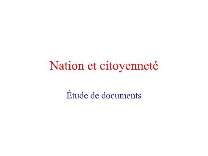 nation et citoyennet