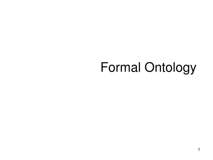formal ontology