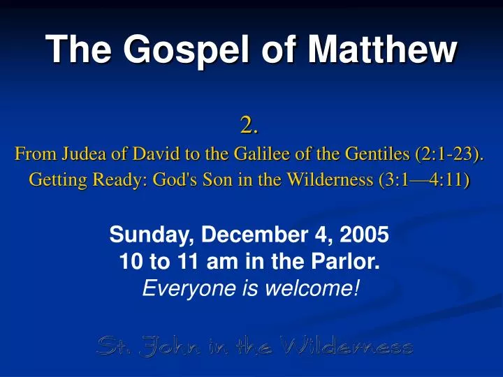 the gospel of matthew