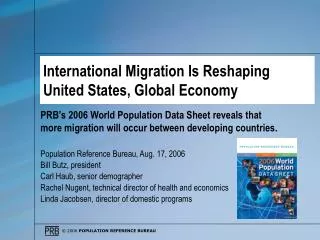 International Migration Is Reshaping United States, Global Economy