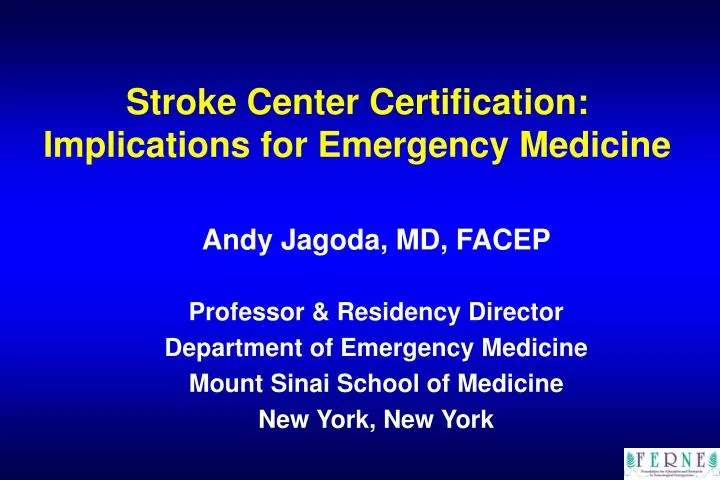 stroke center certification implications for emergency medicine