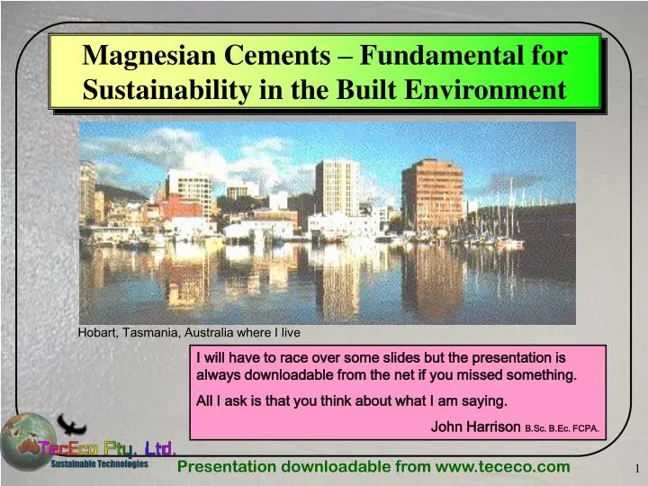 magnesian cements fundamental for sustainability in the built environment