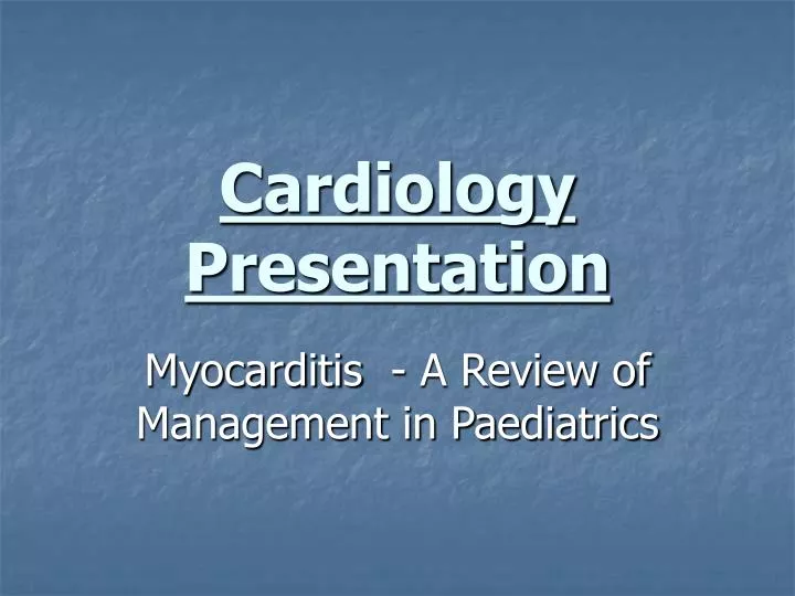 cardiology presentation