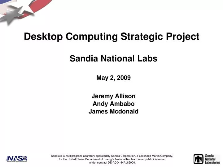 desktop computing strategic project