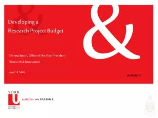 Developing a Research Project Budget