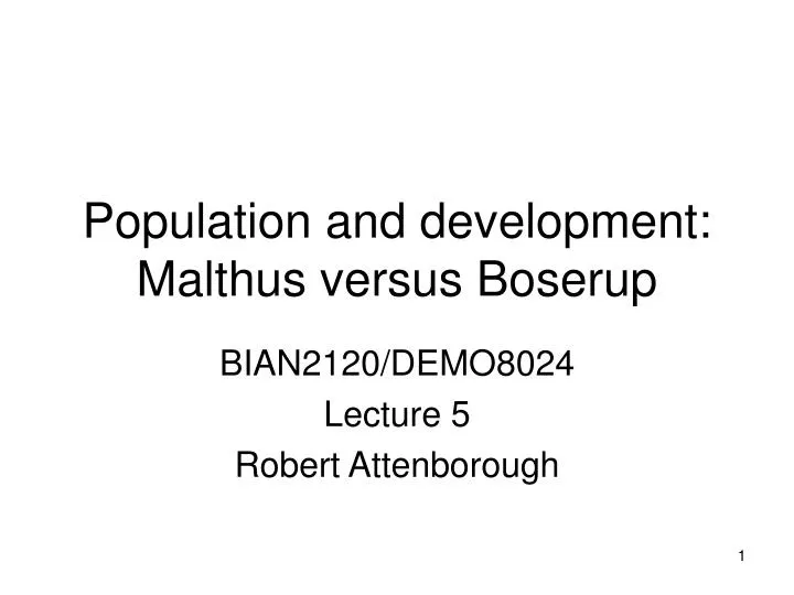 population and development malthus versus boserup