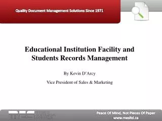 educational institution facility & student records managemen