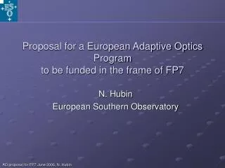 Proposal for a European Adaptive Optics Program to be funded in the frame of FP7