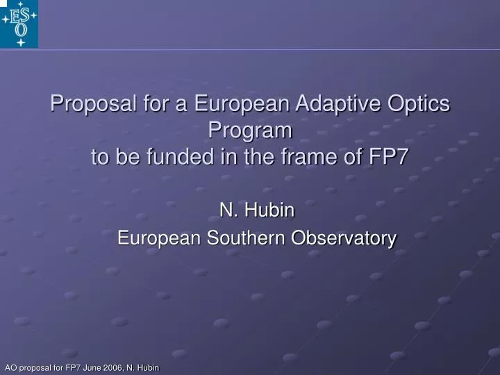proposal for a european adaptive optics program to be funded in the frame of fp7