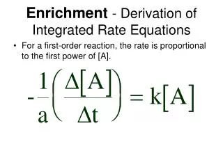 Enrichment - Derivation of Integrated Rate Equations