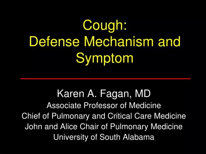 cough defense mechanism and symptom