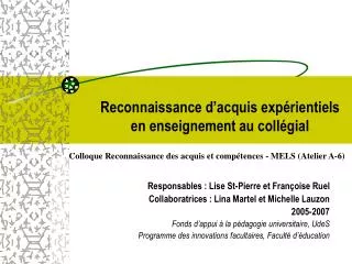 reconnaissance d acquis exp rientiels en enseignement au coll gial