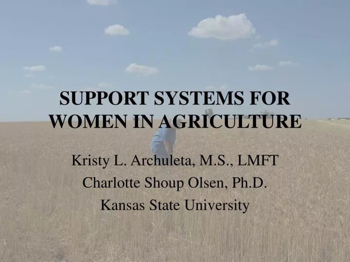 support systems for women in agriculture
