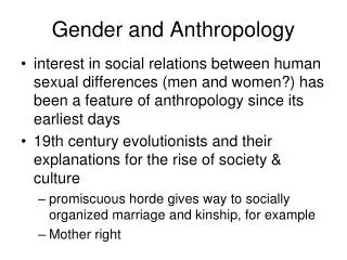 Gender and Anthropology