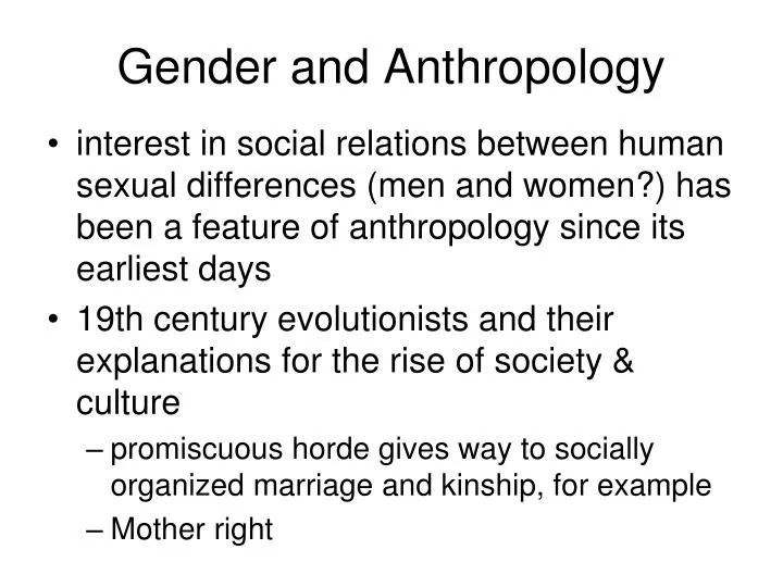 gender and anthropology