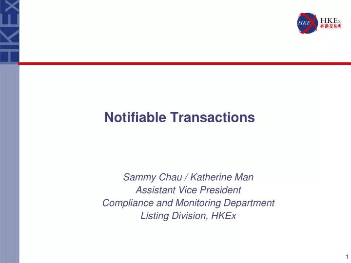 notifiable transactions