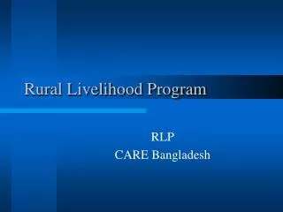 Rural Livelihood Program