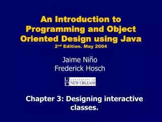 Chapter 3: Designing interactive classes.