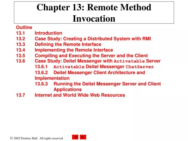 chapter 13 remote method invocation
