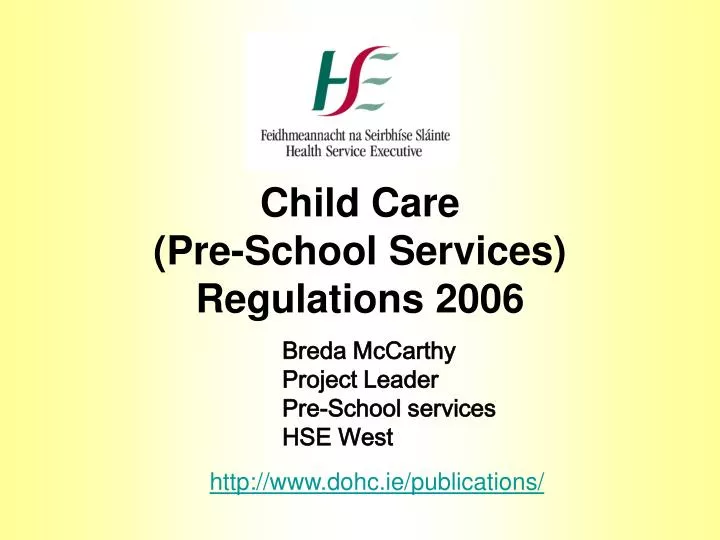 child care pre school services regulations 2006