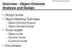 Overview - Object-Oriented Analysis and Design - slide 1