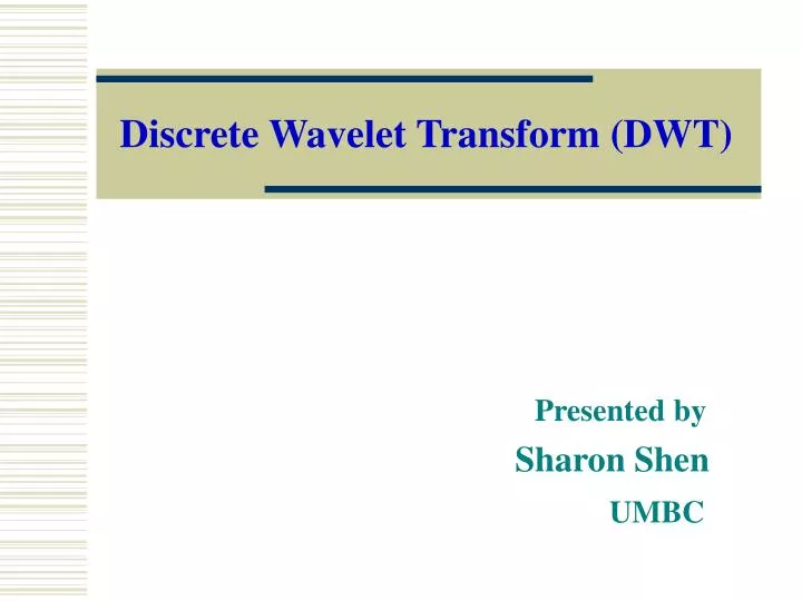 discrete wavelet transform dwt