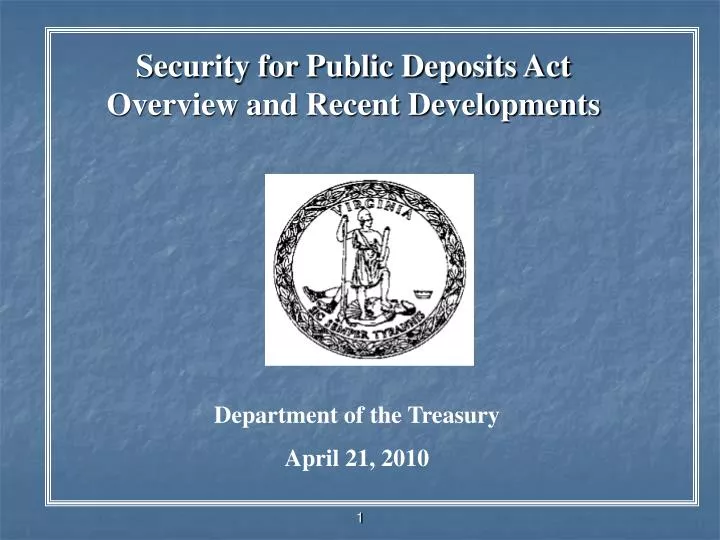 security for public deposits act overview and recent developments